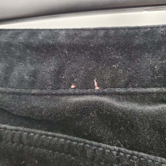 Express Women's Y2K Black Stretch Velvet Velour Low Rise Straight Leg Pants Sz 0 - Picture 6 of 8